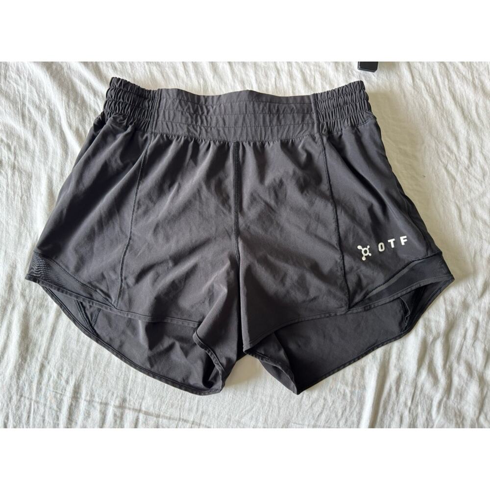 Lululemon Hotty Hot Shorts Black OTF Logo Running Womens 8